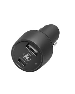 Charger شاحن - هاما شاحن سيارة بقوة 30 وات USB-C & USB-A شحن سريع  - أسود