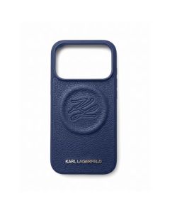 Karl Lagerfeld  For iPhone 17 Pro Max With MagSafe PU Leather Case With Debossed Logo - Blue