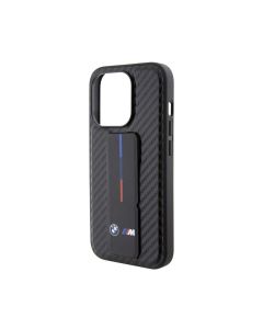 BMW M Grip stand Carbon Case For iPhone 15 Pro Max - Black