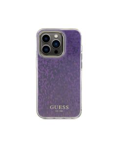 Guess IML Case with Faceted Mirror Disco Pattern for iPhone 15 Pro Max - Pink