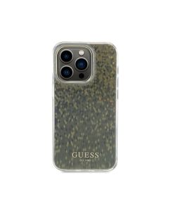 Guess IML Case with Faceted Mirror Disco Pattern for iPhone 15 Pro Max - Gold