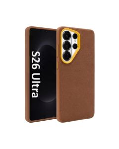 Vegan Leather Case For Samsung S26 Ultra - Brown