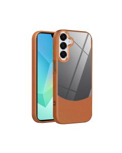 Back Cover For Samsung Galaxy A26 Litchi Texture TPU Hybrid Acrylic Phone Case - Brown