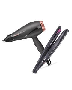 Babyliss Hair Dryer 2100W - Black - 6709D + Babyliss Wet and Dry Slim Hair Straightener - ST326E