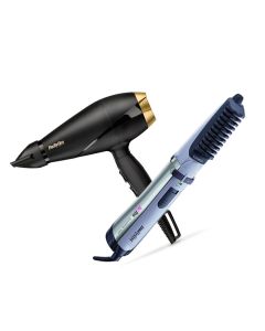 Babyliss Power Pro Hair Dryer 2000W 6704E + Babyliss Hair Styler Rotating Brush 1000 Watt - 2735E