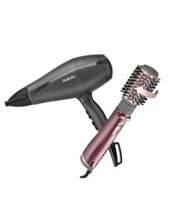 Babyliss Hair Dryer 2000 Watt - Black - 5910E + Babyliss Ceramic Hair Rotating Brush - AS960SDE