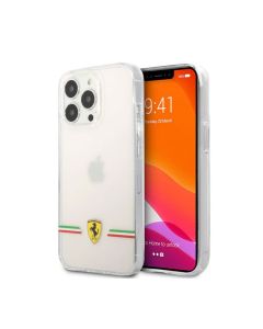 Ferrari For iPhone 13 Pro Transparent Case Italia Wings Print Logo 6.1" - Transparent