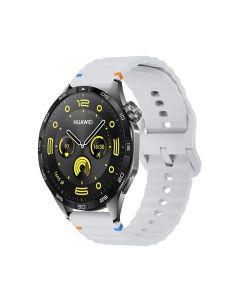 Silicon Strap For 22mm Watches With Lines For Samsung - Huawei - Xiaomi - Amazfit - Chinese watches - Gray