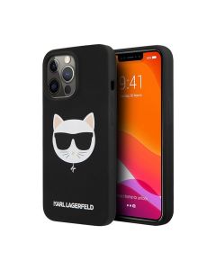 Karl Lagerfeld for iPhone 13 Pro Max  KLHCP13XSLCHBK Silicone Choupette Soft Cover 6.7 - Black