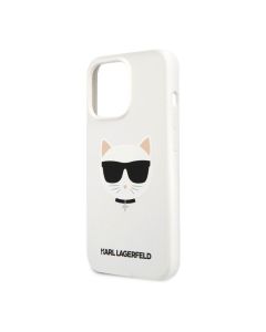 كارل Lagerfeld جراب ظهر  لهاتف أيفون 13 برو ماكس KLHCP13XSLCHWH سيليكون Choupette 6.7 - أبيض