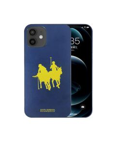 Santa Barbara Polo Jockey Series Back Cover For iPhone 12 /iPhone 12 Pro Leather - Blue Yellow