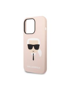 Karl Lagerfeld  for iPhone 15 Plus & 14 Plus Silicone Karl's Head Hard Case - Pink