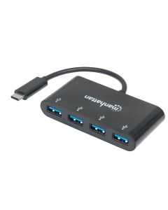 Manhattan162746 USB 3.1Gen 1 Type-C Hub 4 Type-A Ports Bus Power