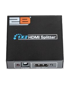 2B (CV878) HDMI Splitter 1 to 2 automatic detection with Power Adapter an Led Indicator for Running Port