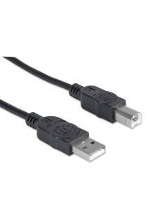 Manhattan 333368 Hi-Speed USB Printer A Male / B Male Cable 1.8M - Black