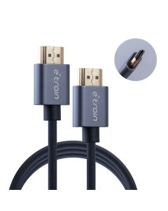 E-train (DC890) HDMI to HDMI Round Cable 1.2M Gold Plated - Black