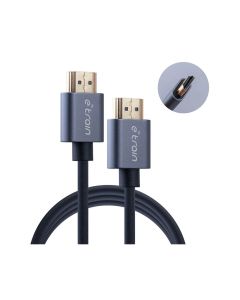 E-train (DC891) HDMI to HDMI Round Cable 4K 1.5M Gold Plated - Gray