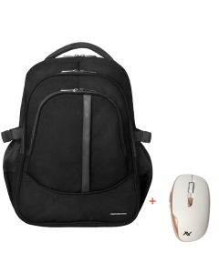 L'AVVENTO BG74B Discovery Backpack fit with Laptops up to 15.6", Material Nylon +PU, + Free mouse - Black
