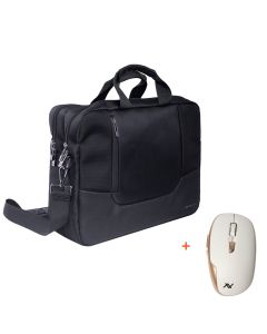 L'AVVENTO (BG793) Office Laptop Shoulder Bag fit up to 15.6” + Free mouse - Black 