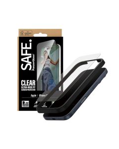 بانزر جلاس® واقي شاشة SAFE لهاتف آيفون 17 برو زاوية واسعة مع تقنية إيزي ألينر - شفاف