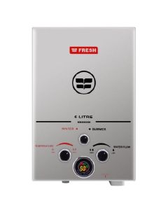 Fresh Gas Water Heater Digital 6 liter SPA with adapter - Silver - 10962