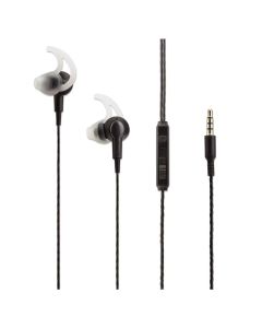 Manhattan 179607 In-Ear Sport Wired Headphones with Built-in Microphone - noise-isolating Earphone - Black