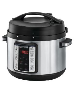Black + Decker Smart Programmable Electric Pressure Steam Pot 1350 W - 9 In 1 Capacity 10 L - Black*Silver - Pcp1010B5