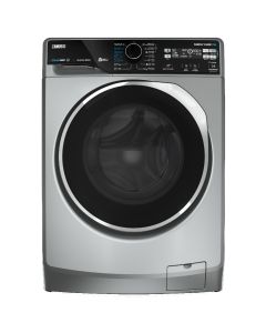 Zanussi Washing Machine 8 Kg Steam Max - Front load Lens Chrome Ring - Inverter Motor - Silver With Black Door - ZWF8221SL8- 9458