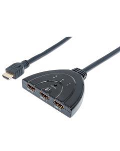 مانهاتن كابل من HDMI الى 3-منافذ HDMI Switch 1080P Integrated - أسود