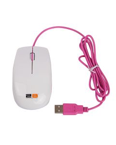 2B (MO16W) Optical wired mouse Piano finishing - Pink * White