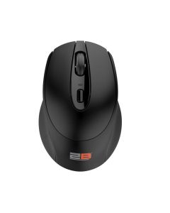 2B (MO186) Dual Mode Bluetooth 2.4GHz Mouse 800 - 1200 - 1600 - 2400 DPI with Rechargeable Battery - Black