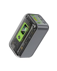 DEVIA Punk Style Digital Power Bank Fast Charging 22.5W two input & three output 10000mAh - Black*Green