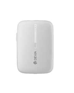 DEVIA Kintone Series Built-in Dual Cable Power Bank 10000mAh Support three devices charging at same time - White