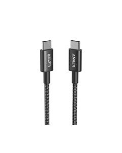  أنكر Nylon  كابل USB-C إلي USB-C 2.0  طوله 3.3 قدم موديل A8752H11 - أسود