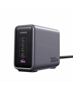 UGREEN Nexode 300W 5-Port GaN Table Charger - Gray
