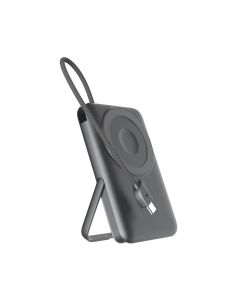 DEVIA Extreme Speed Series 22.5W 4 in 1 Magnetic Power Bank With Bracket And Built-in Cable 10000mAh - EP203 - Gray