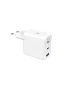 L'AVVENTO (MP565) Charger Mini GaN 67W Power Adapter Dual USB-C & USB-A Ports - White
