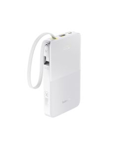 Baseus EnerFill FC51 Bipow2 Pro Power Bank With Built-in cable 10000mAh 22.5W Digital Display - Moon White