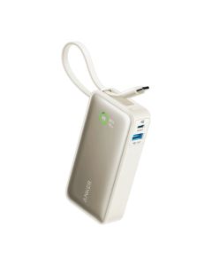 أنكر باور بانك نانو 10000 مللي أمبير بقوة 30 وات بكابل USB-C مدمج - A1259H21 - أبيض