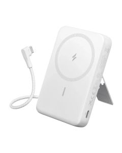 أنكر باور بانك سعه 10000 مللي أمبير Magnetic مع كابل USB C مدمج A1685H21 - أبيض