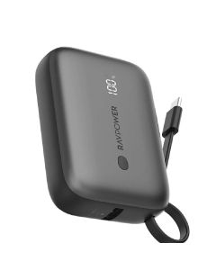 RAVPower Power Bank 10000mAh 20W PD Build-in USB-C Cable - Black