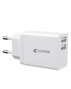 Comma Wall Charger 2.4A 2USB Plastic - RLC526 - White