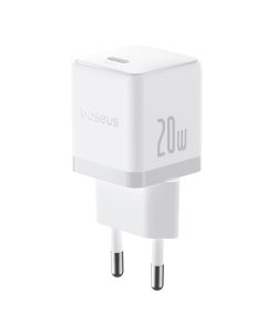 Baseus Palm Fast Charger 1C 20W With Mini White Cable USB-C to USB-C 60W 1m - Moon White