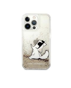 Karl Lagerfeld For iPhone 13 Pro Liquid Glitter Case Choupette Fun (6.1) - Gold