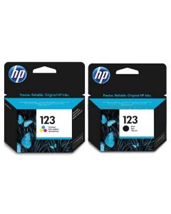 HP 123 Black Original Ink & HP 123 Tri-color Original Ink