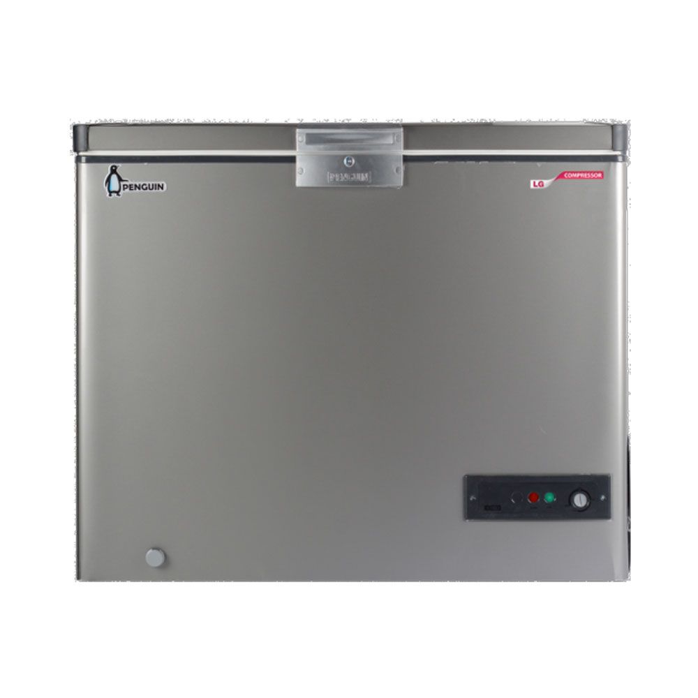 Penguin Chest Freezer Stainless Interior 205 Liter LG compressor Silver sliding glass door - Silver - ES250-L