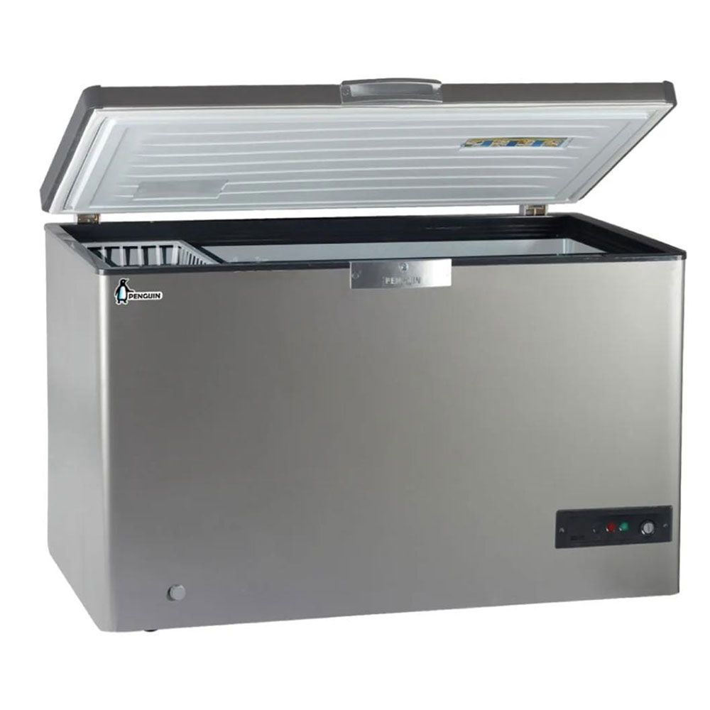  Penguin Stainless Steel Chest Freezer Inverter Compressor 303 Liter - 140 Watts - Silver - ES341L