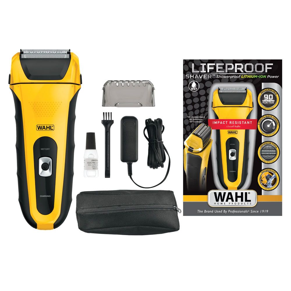 Wahl Hair Clipper and Trimmer for Face, Head, and Body – Precision Self-Sharpening Blades – Waterproof – Suitable for Dry and Wet Use – Yellow – 07061-158