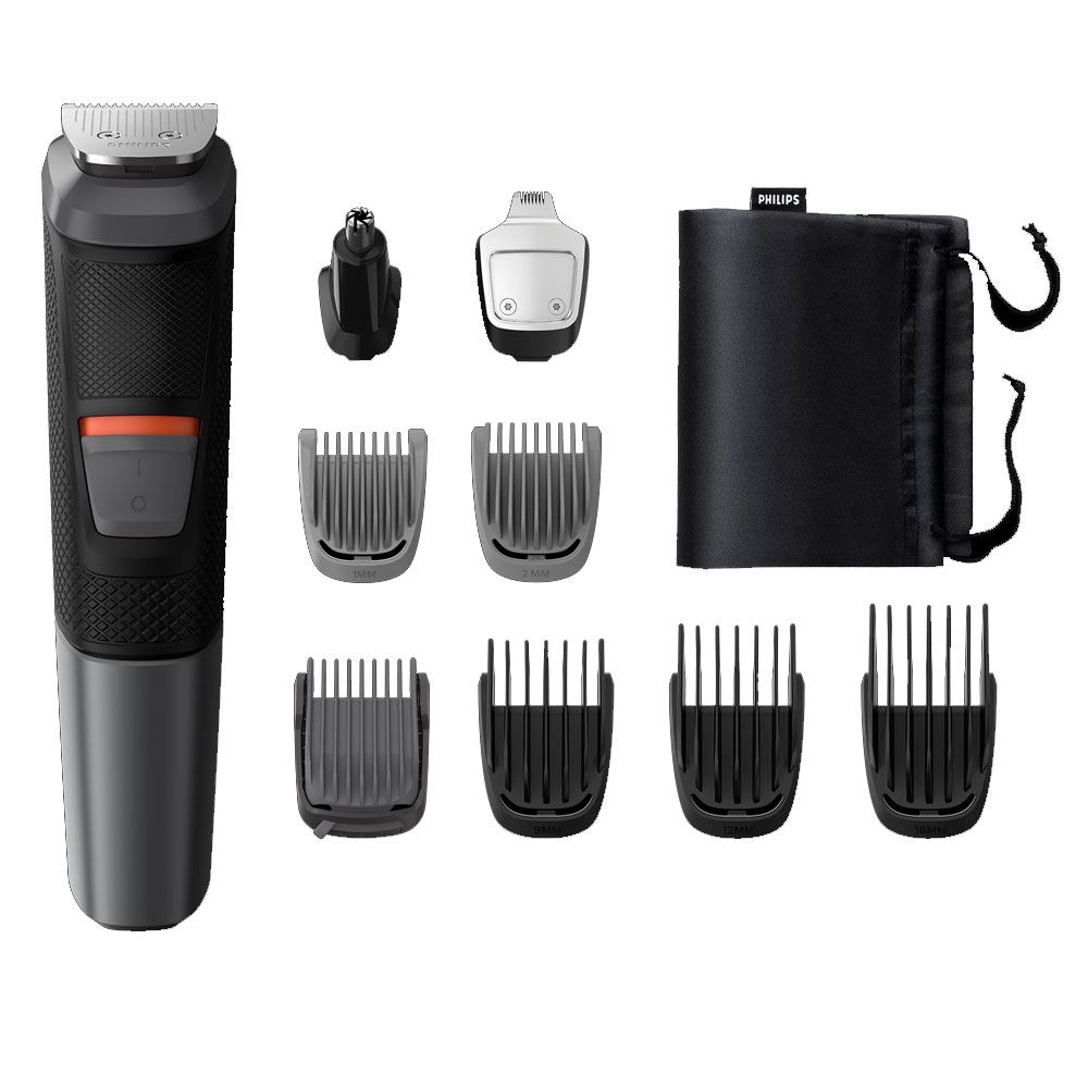 Philips series 5000 9-in-1  Multi groom Trimming  Face, Hair and Body 9 tools, DualCut technology - Waterproof - Black - MG5720