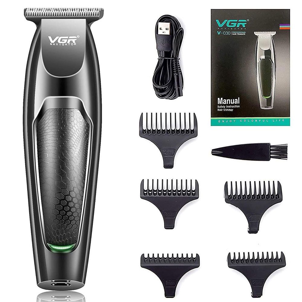 VGR Hair Clipper Trimmer For Men - Black - V-030